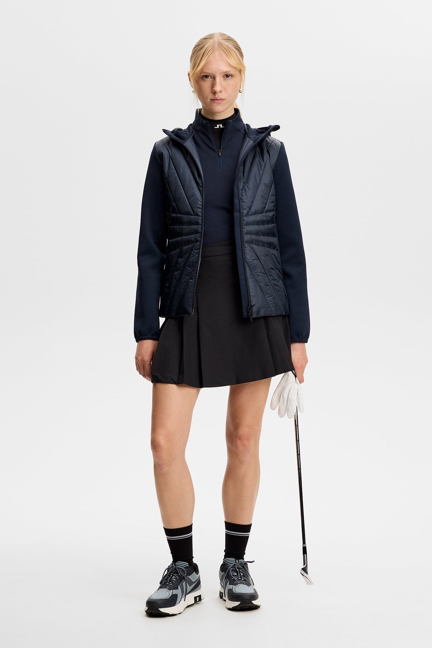 Holma Quilt Hybrid Hood / Navy