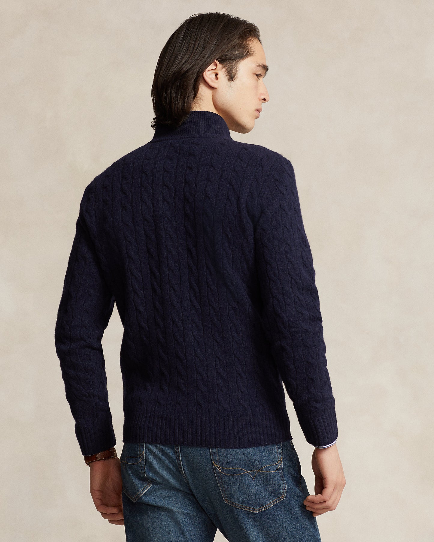 Cable-Knit Quarter-Zip Jumper